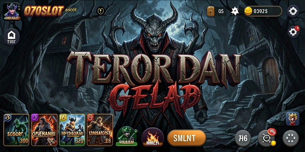 Screenshot gameplay 070SLOT menampilkan suasana kegelapan yang menakutkan.