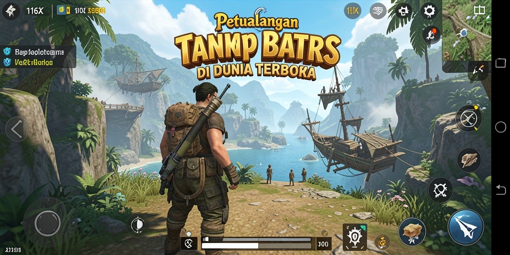 Screenshot gameplay 116X menampilkan petualangan epik di dunia terbuka.