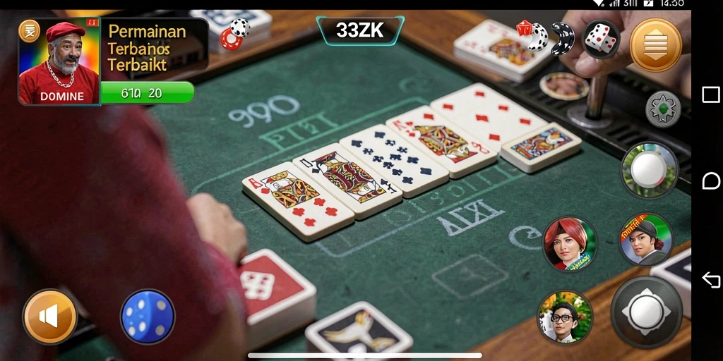 Tampilan exciting gameplay Domino di 33ZK.