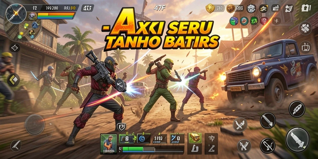 Screenshot utama 47F menampilkan aksi seru gameplay intens.