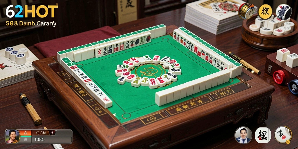 Tampilan gameplay Mahjong yang menarik di 62HOT.