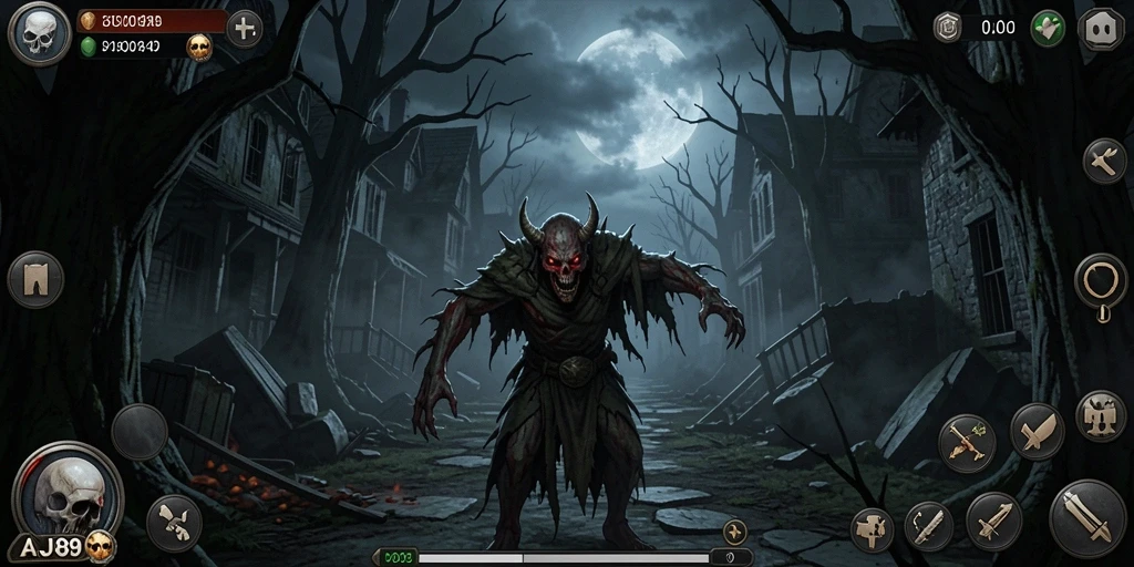 Screenshot AJO89 menampilkan suasana gelap dan menakutkan dari gameplay.