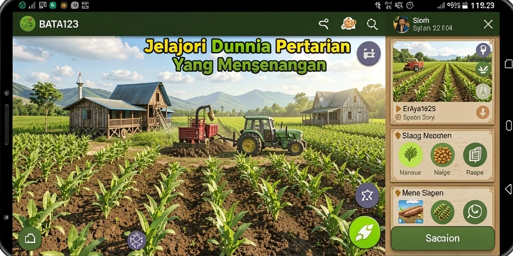 Tampilan menarik dari gameplay BATA123 dengan aktivitas bertani.
