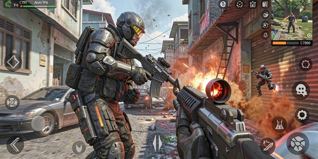 Tampilan menegangkan dari gameplay C7890 yang seru dan penuh aksi.