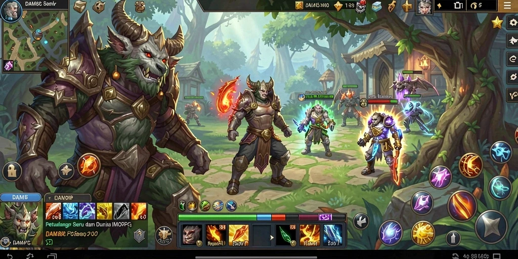 Screenshot gameplay DAM88 yang menampilkan aksi seru dalam MMORPG.
