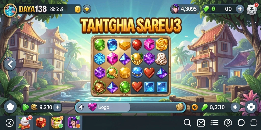 Tampilan menarik dari gameplay Match-3 di DAYA138.
