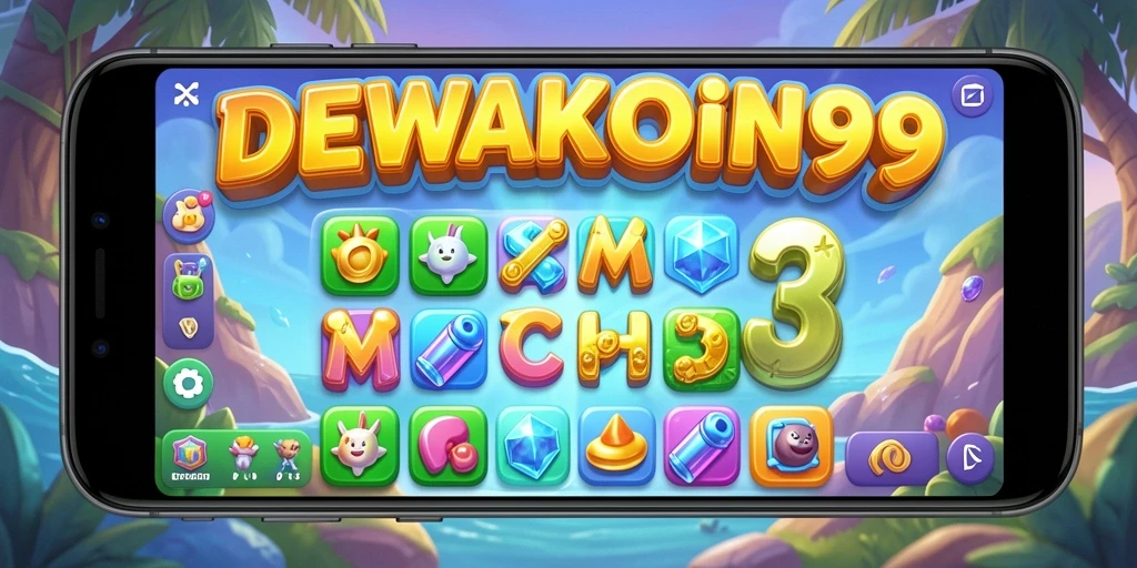 Tampilan gameplay seru DEWAKOIN99 di level Match-3.