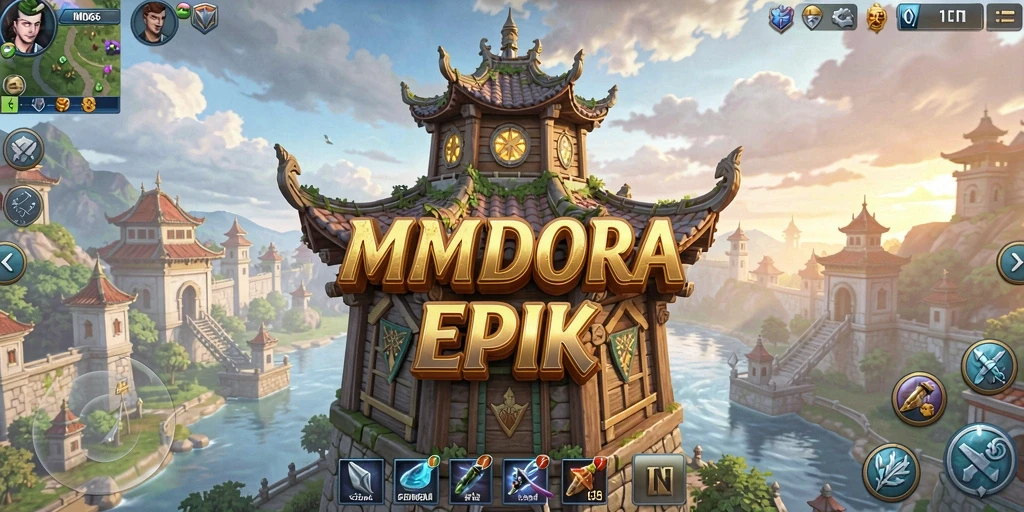 Tampilan gameplay DMD686 dalam pertempuran Tower Defense.