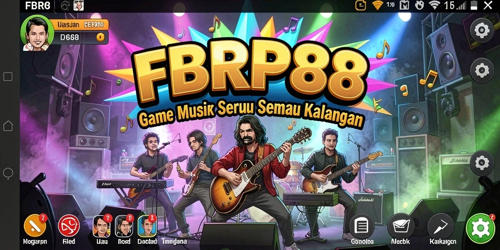 Screenshot FBRP88 menampilkan pengguna bermain musik dengan antusias.