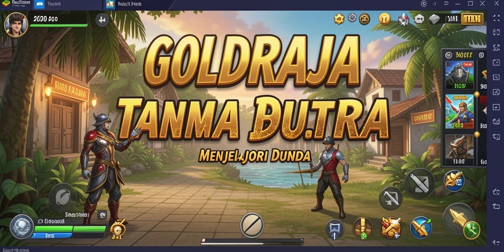 Tangkapan layar gameplay <strong>GOLDRAJA</strong> menampilkan petualangan di dunia terbuka.