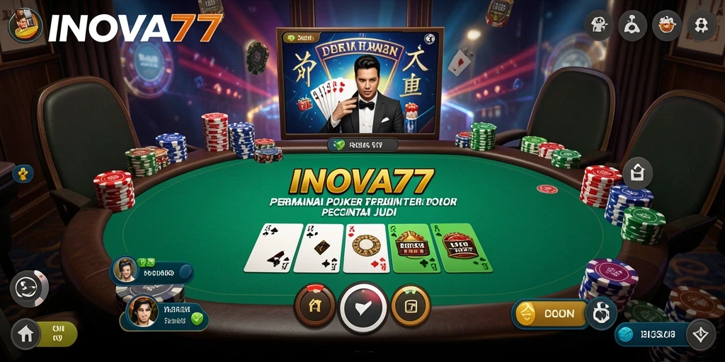 Screenshot gameplay INOVA77 yang menunjukkan suasana permainan poker yang menarik.