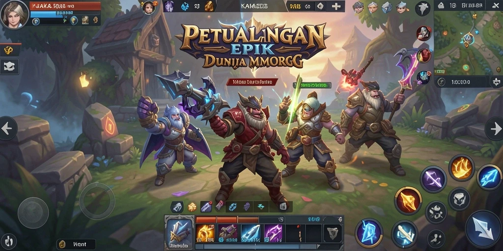 Tangkapan layar KAKA303 menampilkan pertempuran epik di dunia MMORPG.
