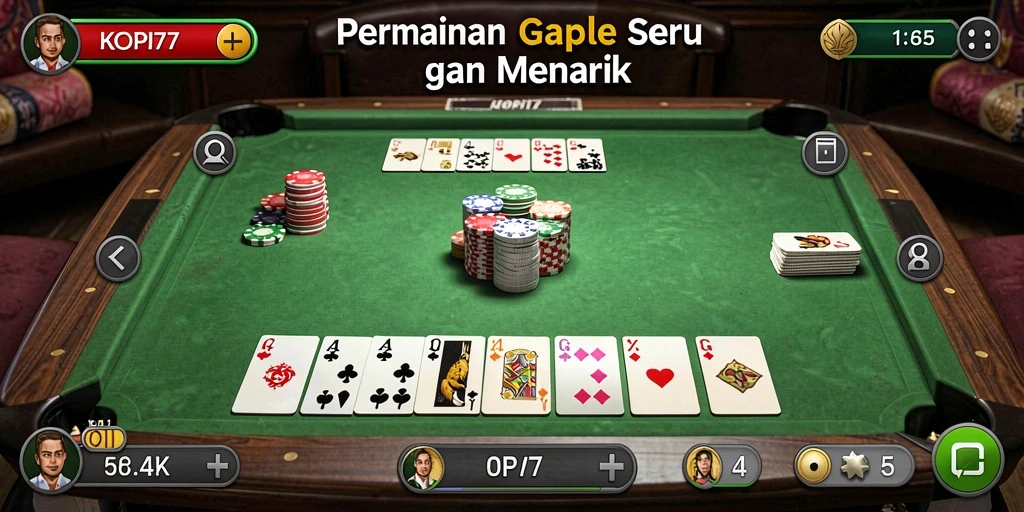 Tampilan seru permainan Gaple di KOPI77.