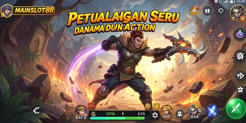 Tampilan gameplay seru dengan aksi penuh adrenalin di MAINSLOT88.