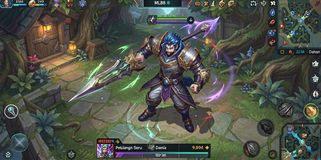 Screenshot gameplay <strong>MLBB8</strong> menampilkan petualangan epik dalam dunia yang memukau.
