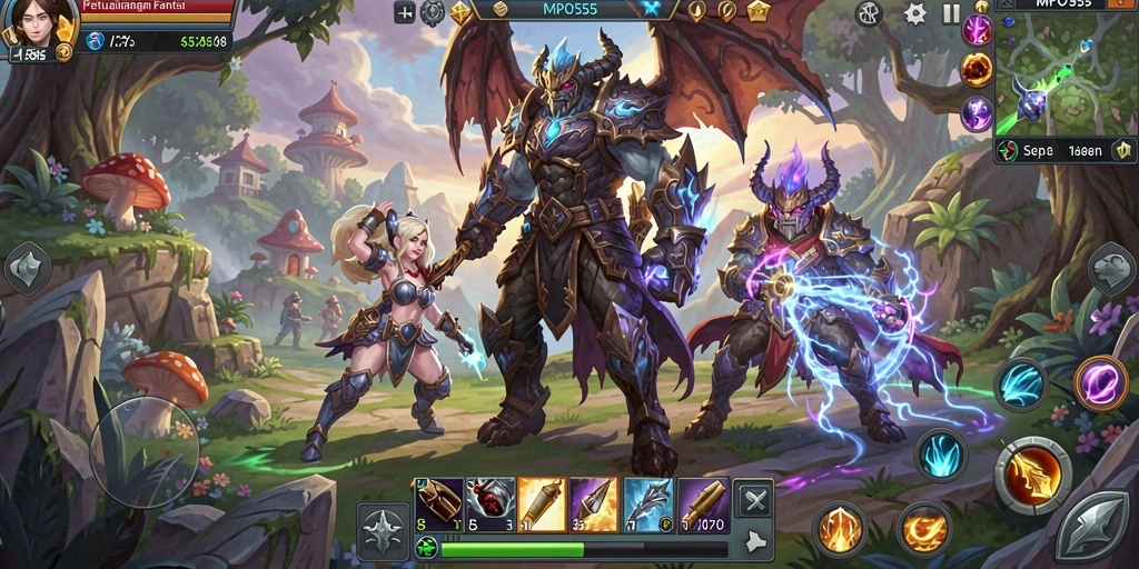 Tampilan aksi seru dalam dunia MMORPG MPO555.