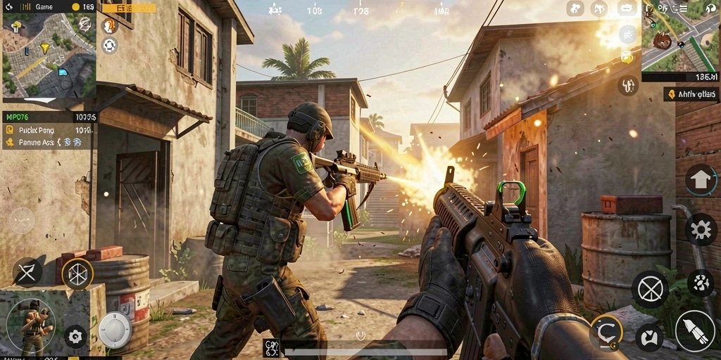 Tangkapan layar MPO76 menampilkan aksi pertempuran FPS yang mendebarkan.