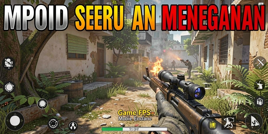 Tangkapan layar menunjukkan aksi intens dalam game FPS MPOID.
