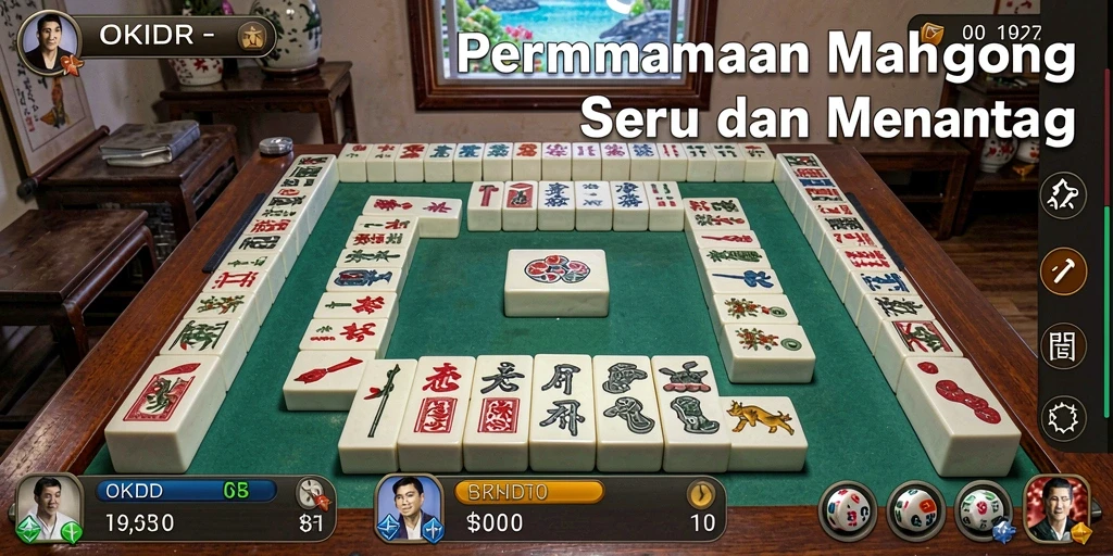 Screenshot gameplay OKIDR yang menampilkan keseruan bermain Mahjong.