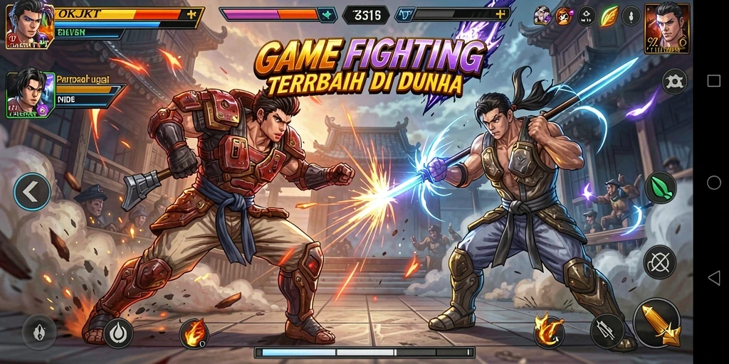 Screenshot gameplay OKJKT menampilkan aksi pertarungan yang menegangkan.