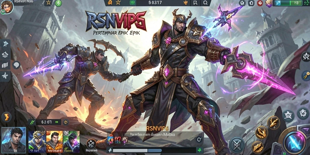 Gameplay seru dan intens dalam RSNVIP6 MOBA.