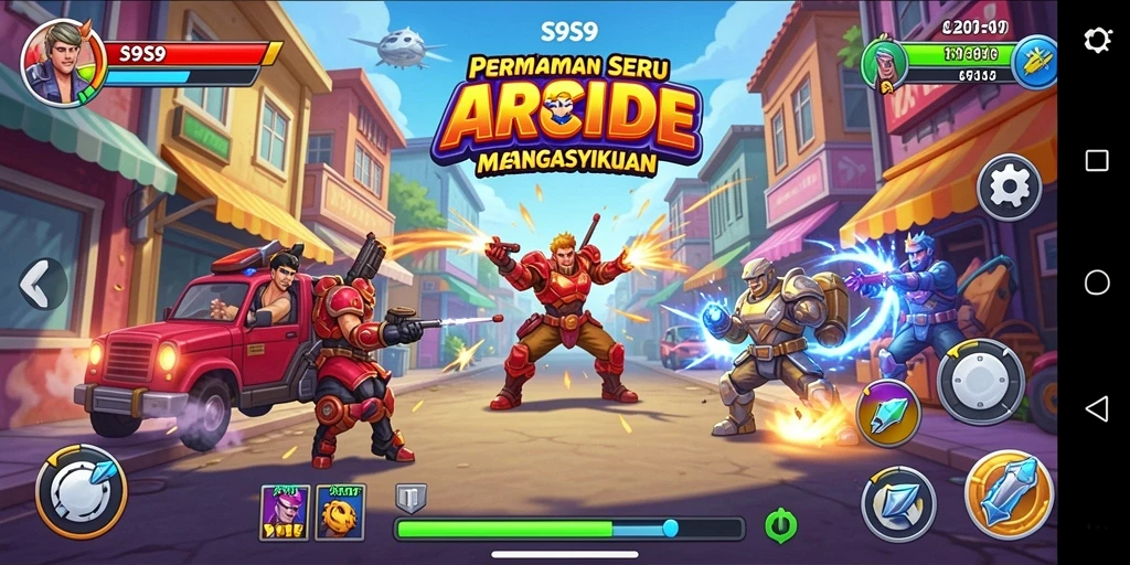 Tampilan gameplay seru dari S9S9 dengan tantangan Arcade.