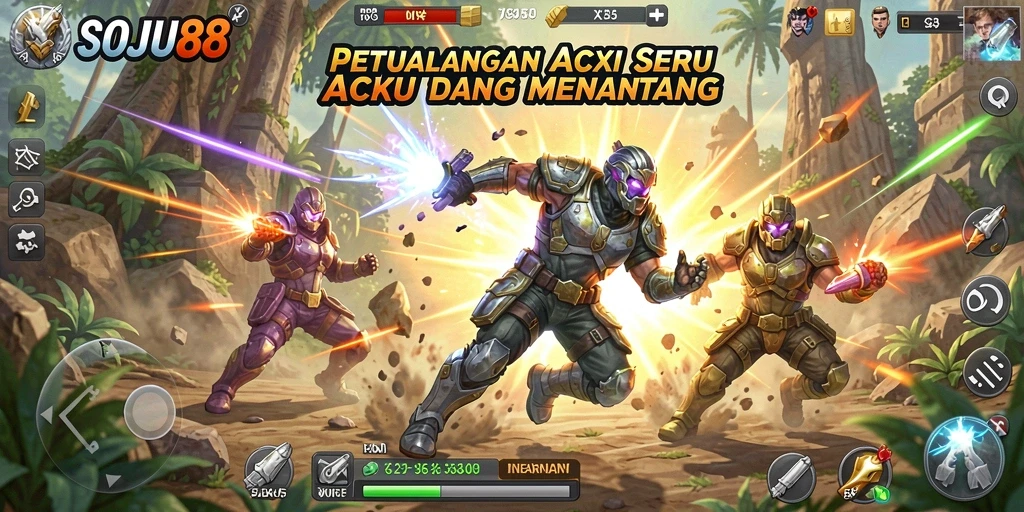 Tampilan seru gameplay SOJU88 dengan aksi menegangkan.
