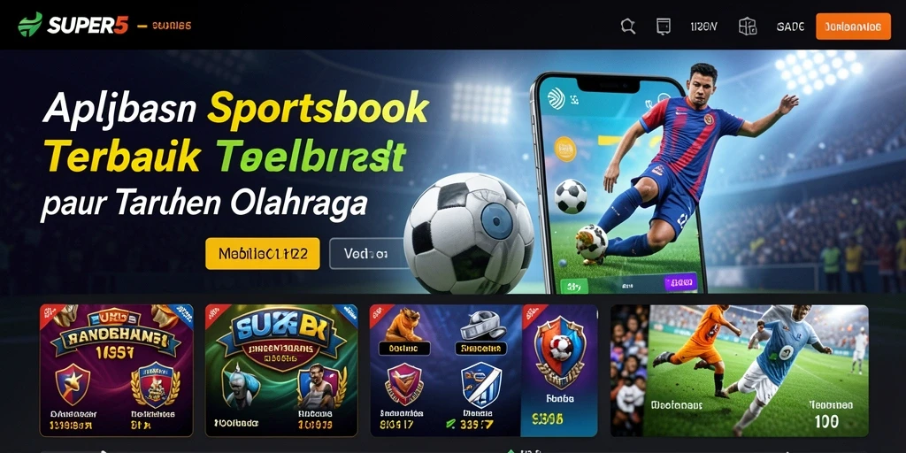 Screenshot utama SUPER5 menampilkan antarmuka taruhan olahraga.